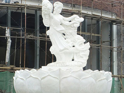 汉白玉定制的汉白玉天女散花