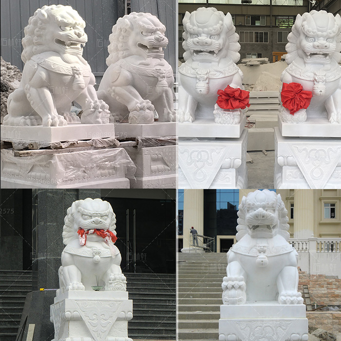 汉白玉北方石狮子