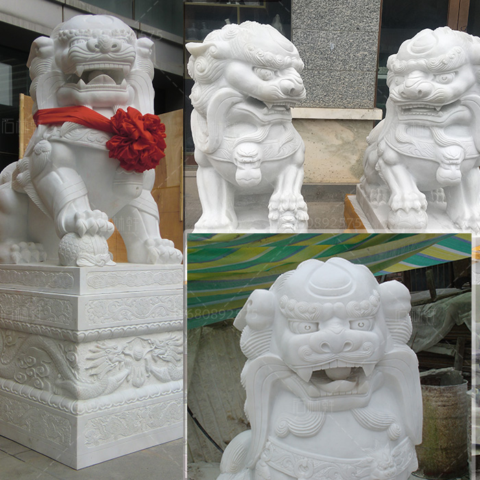 汉白玉南方石狮子